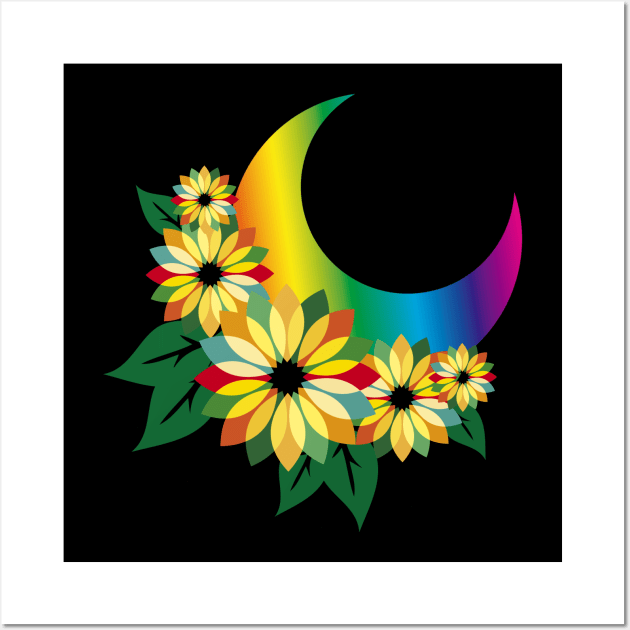 MOON UNDER FLOWERS Wall Art by RENAN1989